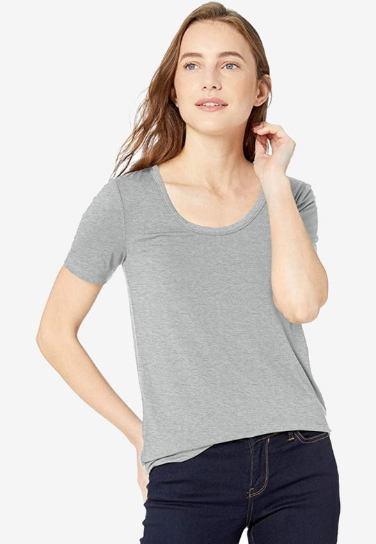Jersey Short-Sleeve Scoop Neck T-Shirt
