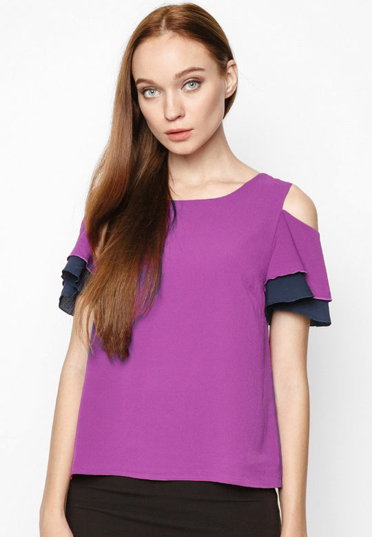 Purple Crop-top Shirt