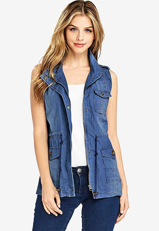 Denim Label Safari Cargo Vest