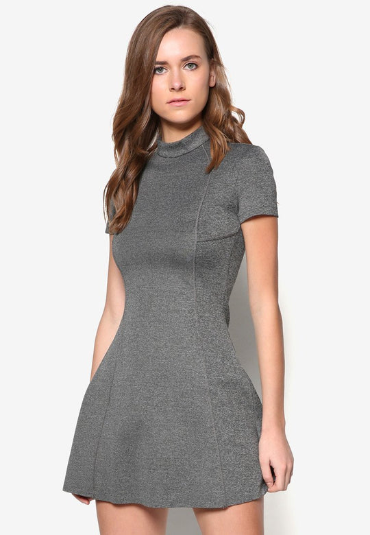 Gray Mid Satin Dress